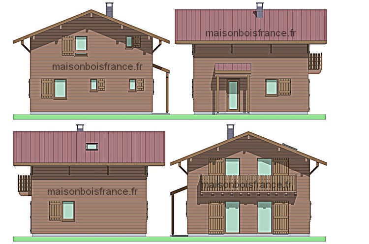 chalet en bois 4 chambres