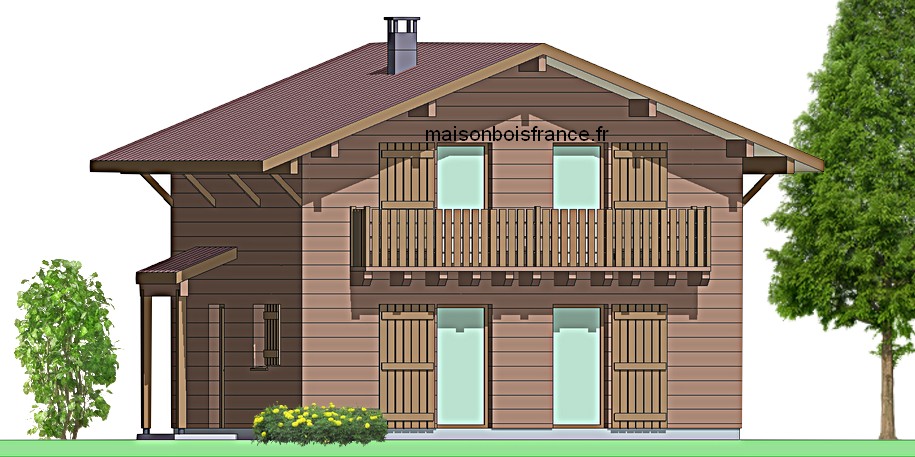 modèle chalet bois massif 4 chambres