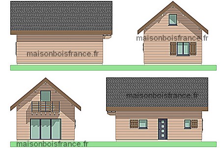 modèle tiny house kit bois 50 m2 mezzanine