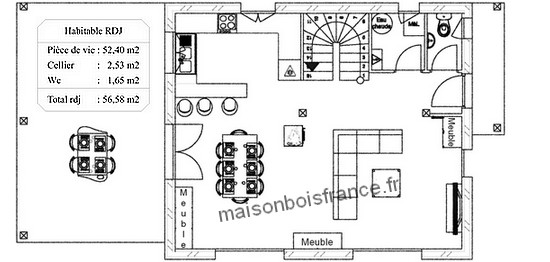 plan de chalet en bois 3 chambres