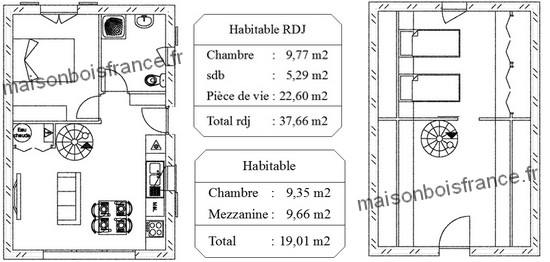 plan tiny house bois kit moderne